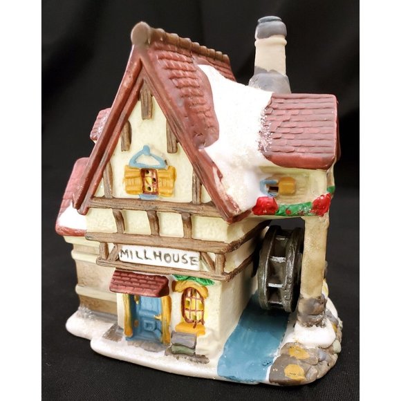 Cobblestone Corners MILLHOUSE Small Christmas Village waterwheel building 4.5"hi - Picture 6 of 7